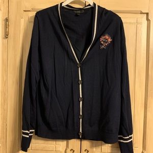 J Crew Varsity Cardigan Embellished Flower